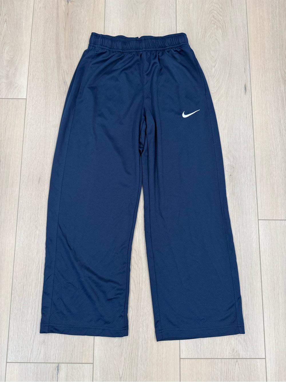 Nike Kids Dark Blue Sweatpants with Drawstring and White Swoosh